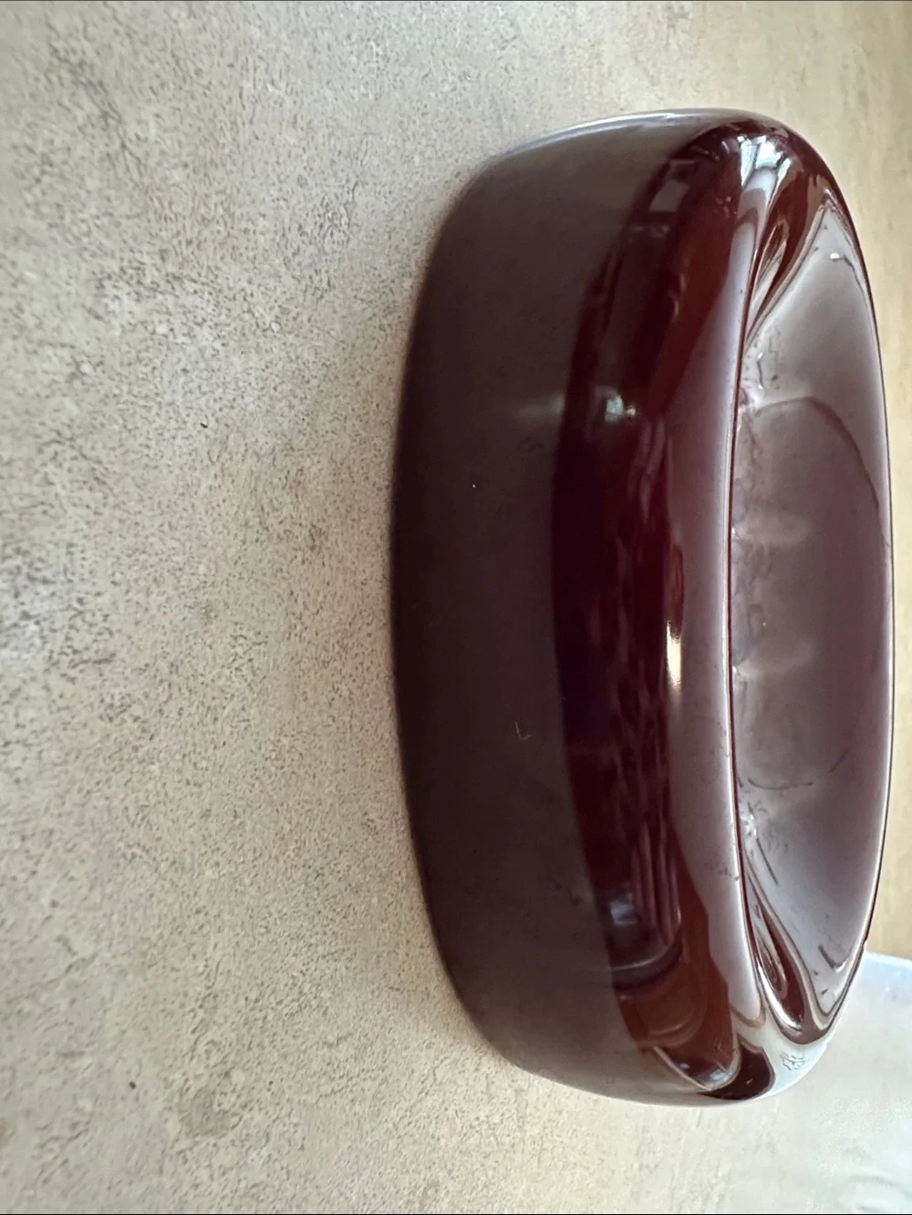 Glossy Oval Ceramic Soap dish in Deep Burgundy